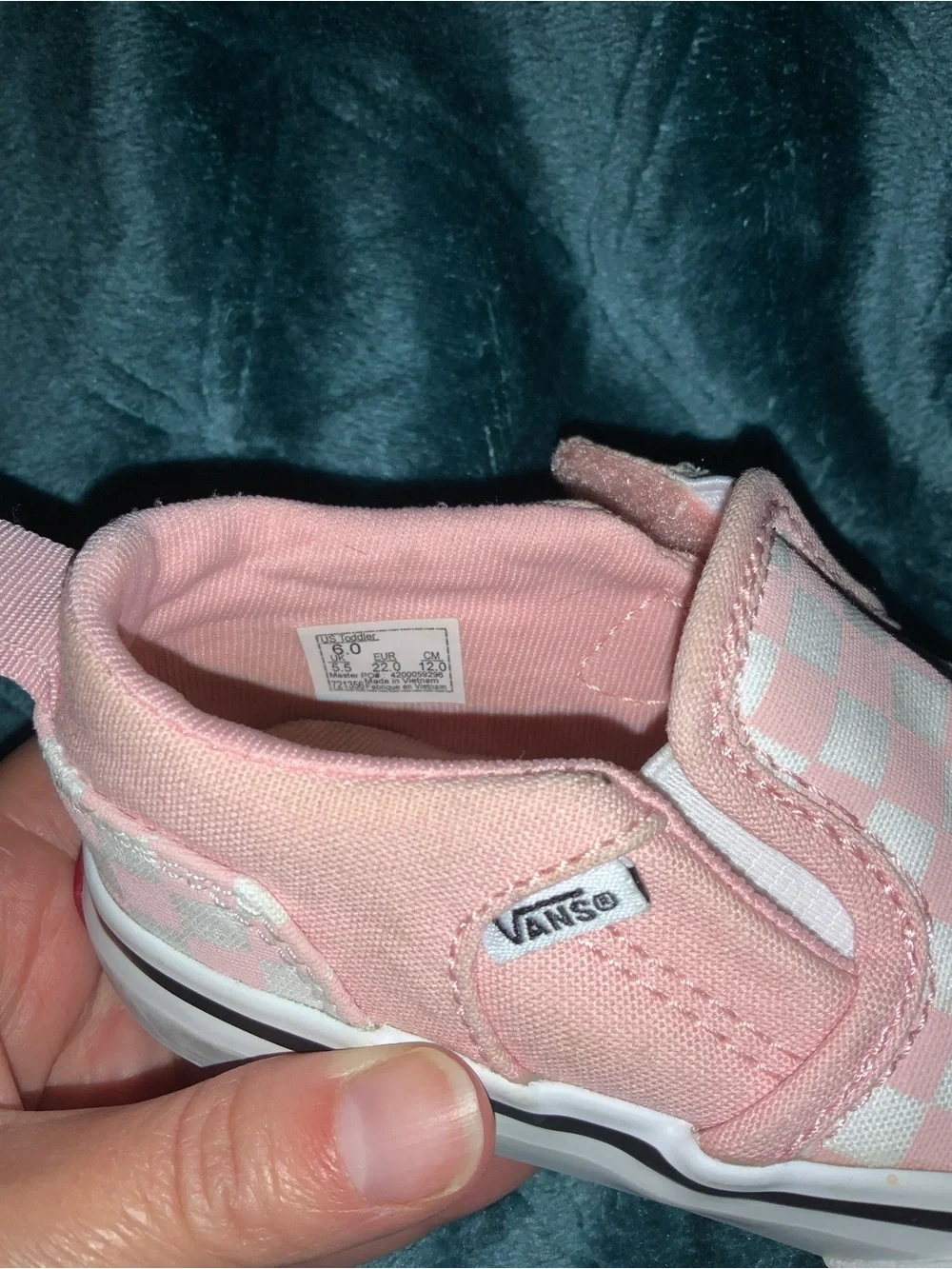 Vans Classic Slip On Shoes Toddler Size 6 Pink White Checkerboard Sneakers